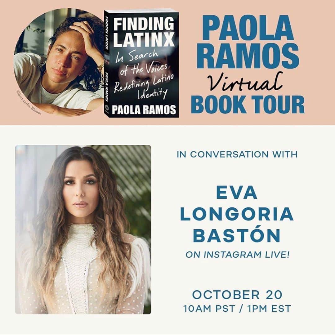 エヴァ・ロンゴリアさんのインスタグラム写真 - (エヴァ・ロンゴリアInstagram)「Happening now on IG Live! Tune in to this amazing conversation with @paoramos on her new book FINDING LATINX! Out today!」10月21日 1時59分 - evalongoria