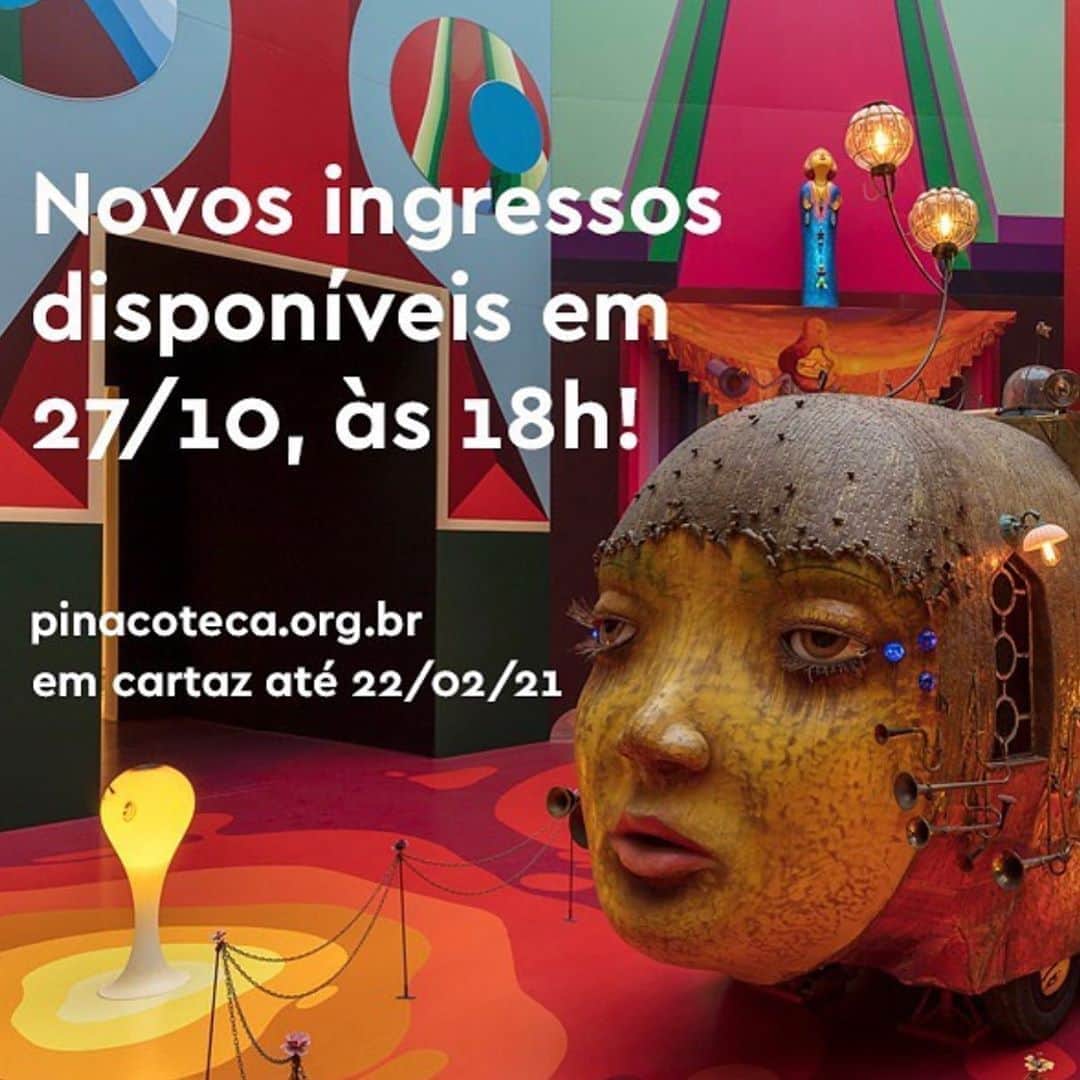 osgemeosのインスタグラム：「🌞Novos ingressos disponíveis a partir de 27/10, às 18h !  Para garantir sua visita, os ingressos precisam ser reservados no site da Pinacoteca:  www.pinacoteca.org.br.  É só entrar no site, que está tudo super explicado, mostrando como fazer para garantir sua entrada e os procedimentos de segurança. (Ingressos apenas pelo site) To guarantee your visit, tickets need to be booked on the Pinacoteca website: www.pinacoteca.org.br.  Just click on the link, everything is well explained, showing how to ensure your entry and security procedures. (Tickets only through the website).  #SEGREDOS @pinacotecasp #osgemeos」