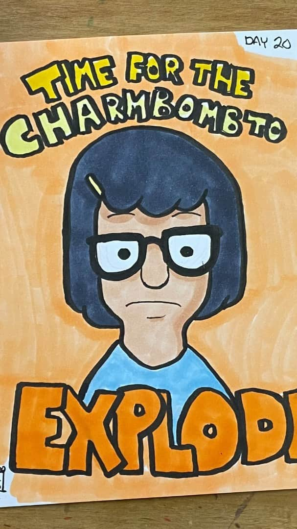 マックス・セットレージのインスタグラム：「11 days left, y’all.  Today I wanna talk about the oddly charming show, @bobsburgersfox. This is definitely one of my favorite shows, and I really appreciate that it doesn’t rely on gross humor or rude jokes like a lot of “adult cartoons” do. Tina is my favorite Belcher because I relate to her a lot.  . . . . . . . 🎶: “The Little Broth” by Rolemusic #bobsburgers #bobsburgersfanart #tinabelcher #drawtober #drawtober2020 #artober #artober2020」