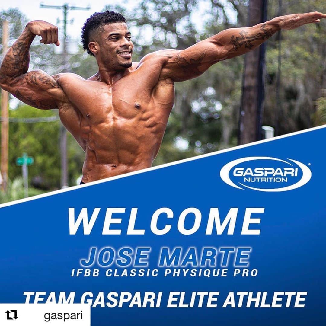 のインスタグラム：「#Repost @gaspari with @get_repost ・・・ #WelcomeAboard: We’re excited to welcome Jose Marte (@ajsfitness718 ) to #Gaspari Elite Athlete Team 💪🏼 💪🏼 . . . If you live in the U.S. and think you’d be a perfect fit for #TeamGaspari, email TeamGaspari@gasparinutrition.com with links to your social media and a brief explanation why you’d like to join the team! #Gaspari #Proven #GaspariNutrition #Bodybuilding #Fitness #Workout #Exercise #Healthy」