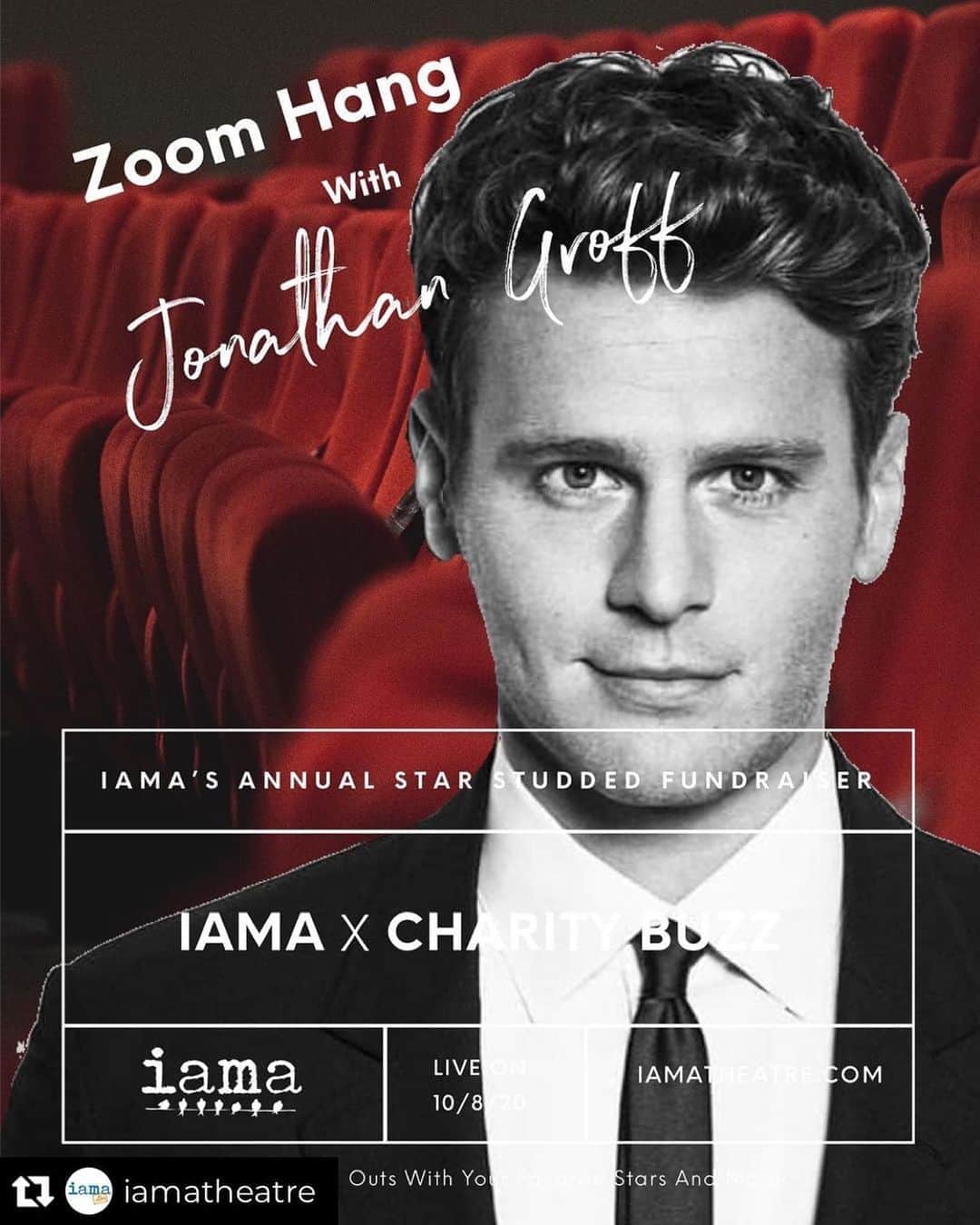 シャロン・ローレンスさんのインスタグラム写真 - (シャロン・ローレンスInstagram)「Repost from @iamatheatre • Bid on your chance to hang out with Jonathan Groff on zoom! Charitybuzz.com/IAMA 🖤 #GroffSauce」10月21日 13時43分 - sharonelawrence