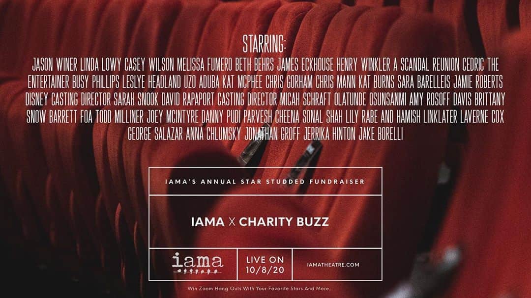 のインスタグラム：「Zoom with some of the best people ever. This is an @iamatheatre CHARITY BUZZ like no other. Link in my bio. You’re gonna wanna check it out.」