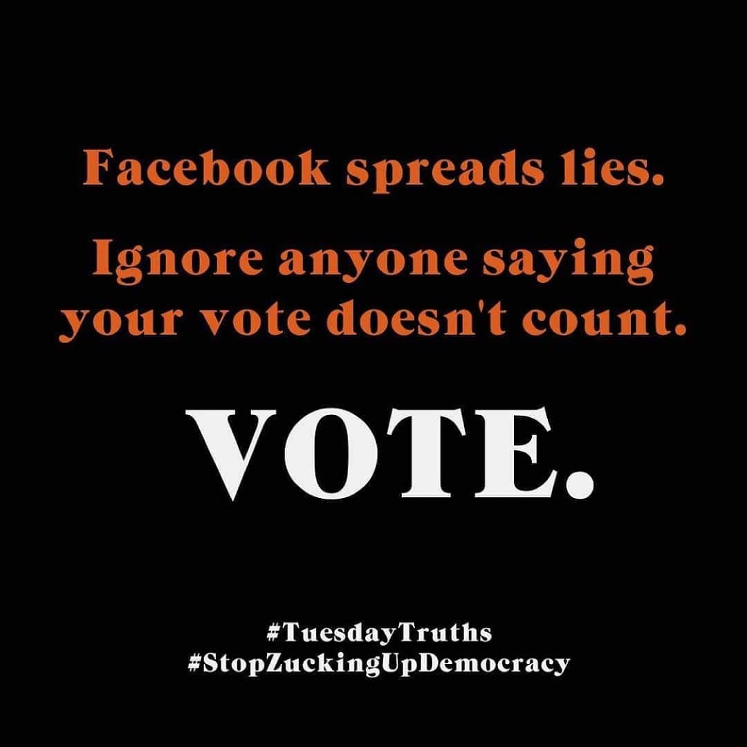 JR・ボーンのインスタグラム：「#tuesdaytruths  #VOTE @whenweallvote   Repost from @sachabaroncohen • #TuesdayTruths #StopZuckingUpDemocracy」