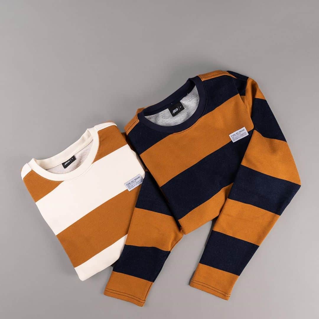 パブリッシュブランドのインスタグラム：「Simple French terry stripe l/s tees for the fall/winter season.  . . . . #publishbrand #todayfortomorrow #frenchterry」