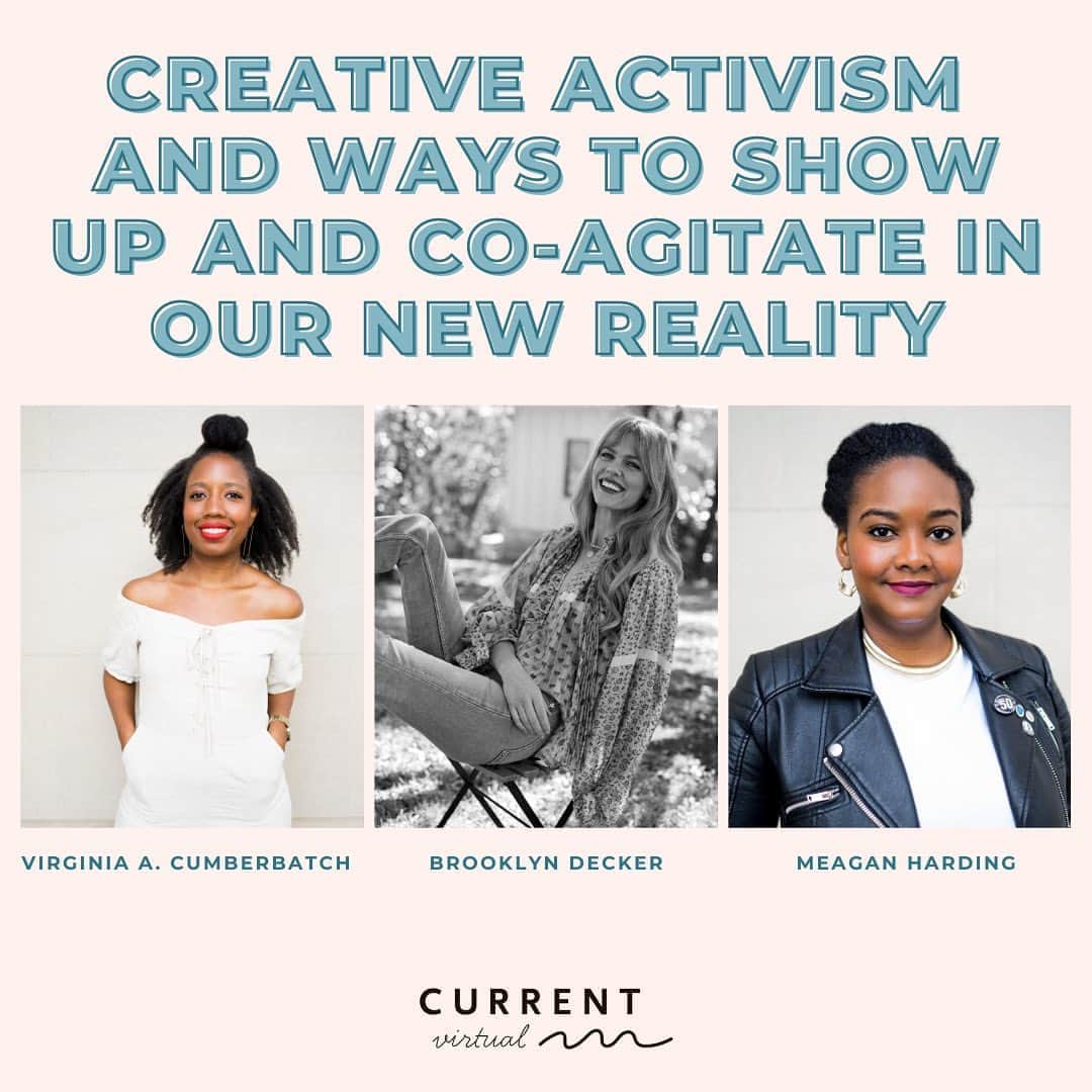 ブルックリン・デッカーのインスタグラム：「Join me Saturday afternoon in a virtual conversation with @meagan.harding & @vacumberbatch on how to creatively engage in activism from home. If it’s anything like our zoom conversation this week, it will be 🔥🔥. Tickets avail @currentconference ! Check out their work @rosarebellion and thank you @cristinafacundostylist for bringing us all together.」