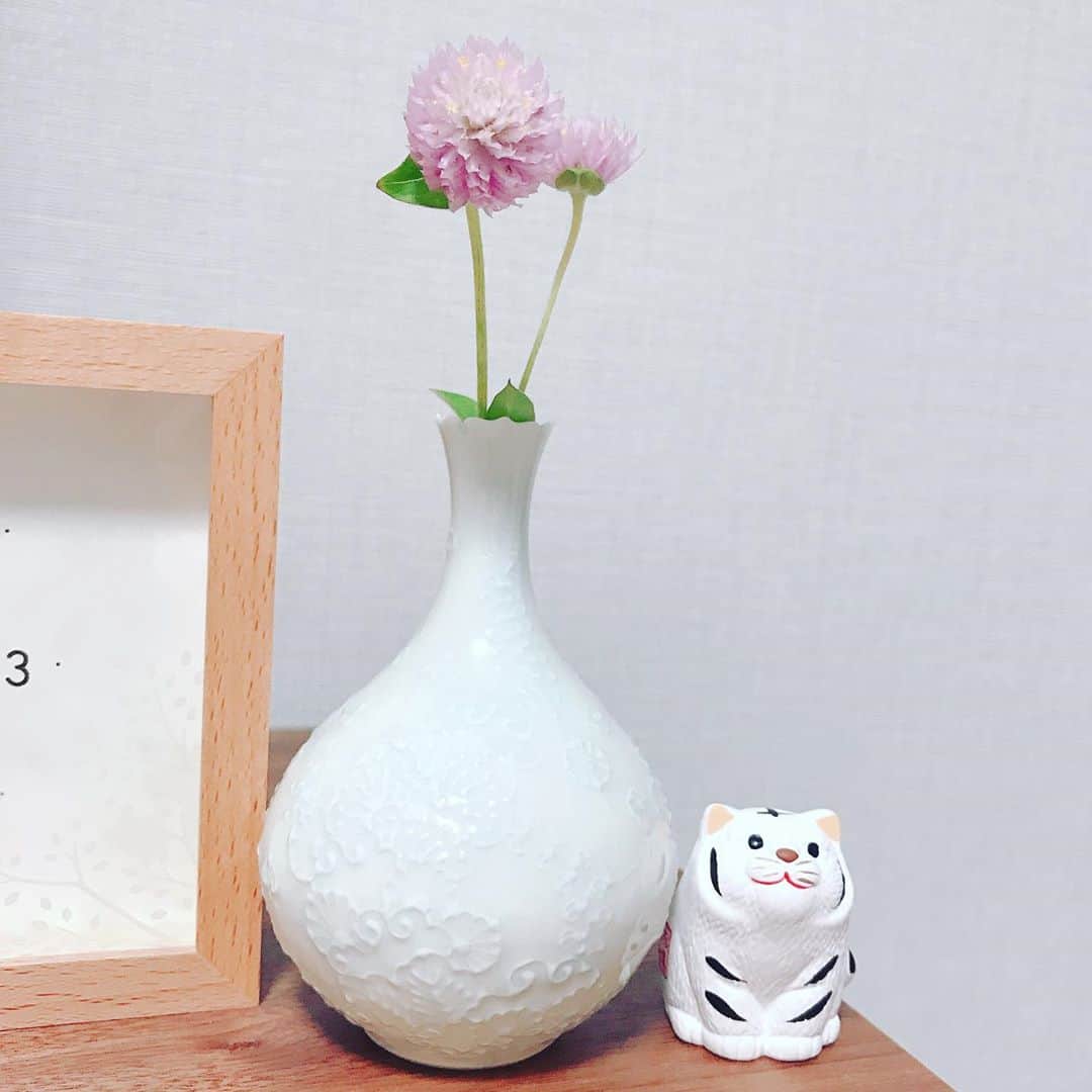 諏訪彩花のインスタグラム：「さいきんお持ち帰りした、小さな和風の花瓶🌸癒し。。。#花のある暮らし」