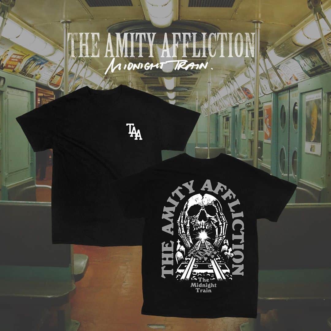 The Amity Afflictionさんのインスタグラム写真 - (The Amity AfflictionInstagram)「Midnight Train tees and lots more are on sale now if you’re in Australia. They will be available on our US store from 9am CDT.  link in bio!」10月21日 15時23分 - theamityaffliction