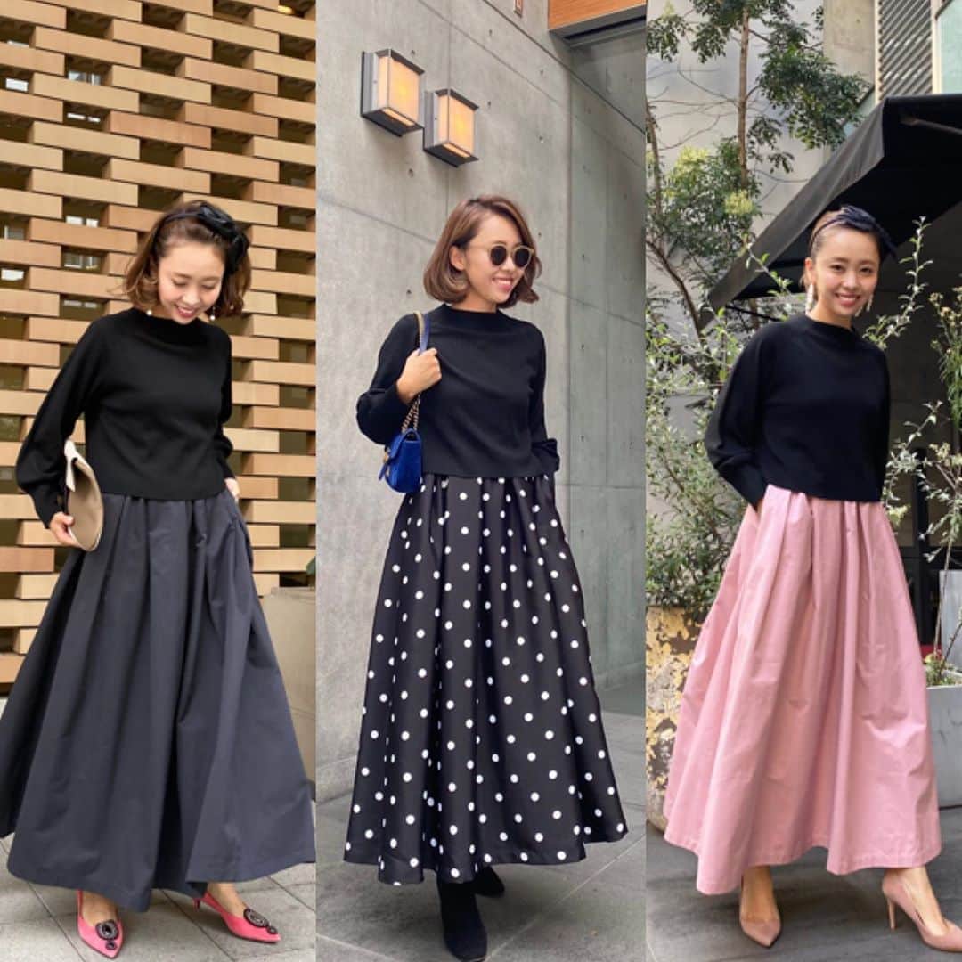 のインスタグラム：「・ 【 akiron × Re.Verofonna collaboration 】 昨日お昼のライブ配信後、 @verofonna 公式サイトより、第二弾"アンサンブルワンピース"の予約販売が開始致しました。お買い上げくださった皆様本当にありがとうございました。 そして、予約販売スタート後、まさかのすぐに全色完売となり驚きと感謝でいっぱいです😭😭🙏 それと共に、楽しみにお待ちいただいていた方に残念なお気持ちにさせてしまい申し訳ありませんでした。 ・ たくさんの再販のリクエストをいただき、無事に今キープできるだけの生地を確保できましたので、"本日18時より"限定再予約販売をスタートさせていただきます🙏🙏 ヴェロフォンナさんの方にも私の方にも、たくさんのお問い合わせを本当にありがとうございました。 ・ 予約期間は、本日10/21(水)18:00～10/23(金)13:00までとなります。 お届けは、12月上旬〜中旬予定です。 少しでも早く皆様にお届けさせてもらいたいので、受注期間は短いですがご理解のほどよろしくお願い申し上げます。納期に関しましても、昨日発売分と同じく、出来る限り急いでいただきます‼️ ・ ご注意していただきたいのが、今キープできております生地にも限りがございますので、予約数に達した時点で終了となります。 初回より更に生地は確保しておりますが、気になってくださってる方はお早めにチェックしていただけましたら幸いです🙏 ・ そして、昨日 @verofonna アカウントより配信いたしましたインスタライブは、igTVに保存されております。 色んな着こなしや拘りポイントを喋り倒しましたので、是非参考にしてみてください♥️😂 ・ 長くなりましたが、単品使いでも色々な着こなしができるほぼオールシーズン使える拘りのワンピースです。 皆さまどうぞよろしくお願い致します🙏🙏 #写真1枚目はそのままのワンピースで　 #写真2枚目はスカートを単品使いで #丈は2.5センチ短くなります #質問がありましたらコメント欄にお願い致します _________________________________ #akiron_verofonna #reverofonna #verofonna #ヴェロフォンナ #コラボ企画 #コラボ #コラボ商品」