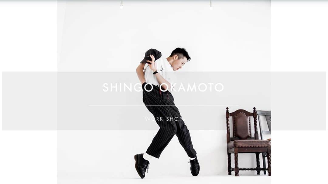 Shingo Okamotoのインスタグラム：「SHINGO OKAMOTO WS開催します！！﻿ ﻿ 本日から受付スタートします！！﻿ ﻿ 皆で楽しみましょう！﻿ 🕺　　　　　　🕺　　　　　　🕺﻿ ﻿ 【日時】2020/11/3(火・祝）﻿ ①クラス目﻿ 受付/13:00〜﻿ レッスン/13:15〜14:15﻿ ﻿ ②クラス目﻿ 受付/14:30〜﻿ レッスン/14:45〜15:45﻿ ﻿ 【定員】1クラス抽選30名限定﻿ ﻿ 【料金】1クラス¥3,500﻿ ﻿ 【場所】NOAH STUDIO 学芸大スタジオ6st(6F)﻿ （‪〒152-0003 東京都目黒区碑文谷5-25-10‬）﻿ ﻿ 【条件】﻿ ※年齢制限はありません。﻿ ※通常のコレオクラスとなります。﻿ ※2クラス同じコレオとなります。﻿ ※レッスンの際は、検温・マスクの着用をお願い致します。﻿ ﻿ ﻿ 【申込み方法】﻿ ●メール受付期間﻿ 2020/10/21(水)〜10/25(日)24時﻿ ﻿ ﻿ ※抽選結果のご連絡は、当選の方にのみ受付完了メールの返信をもってかえさせていただきます。（10/26(月)中にご連絡致します）﻿ ﻿ ﻿ 【ご予約】﻿ 下記のメールに、お名前、年齢、希望クラス、連絡先、をご記入の上お申し込みください。﻿ shingookamotobooking@gmail.com﻿ ﻿ ※予約メールアドレスの間違いがありますので、送信の際は必ずアドレスのご確認をよろしくお願い致します。﻿ ※メール受信設定のご確認をお願いいたします。」