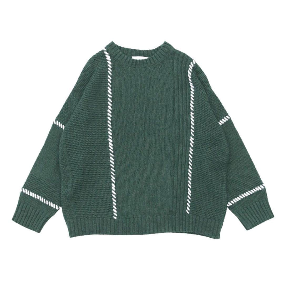 moca さんのインスタグラム写真 - (moca Instagram)「. No.10008722 STITCH LINKING KNIT ¥5,800+tax green / ivory / black」10月21日 18時35分 - selectmoca