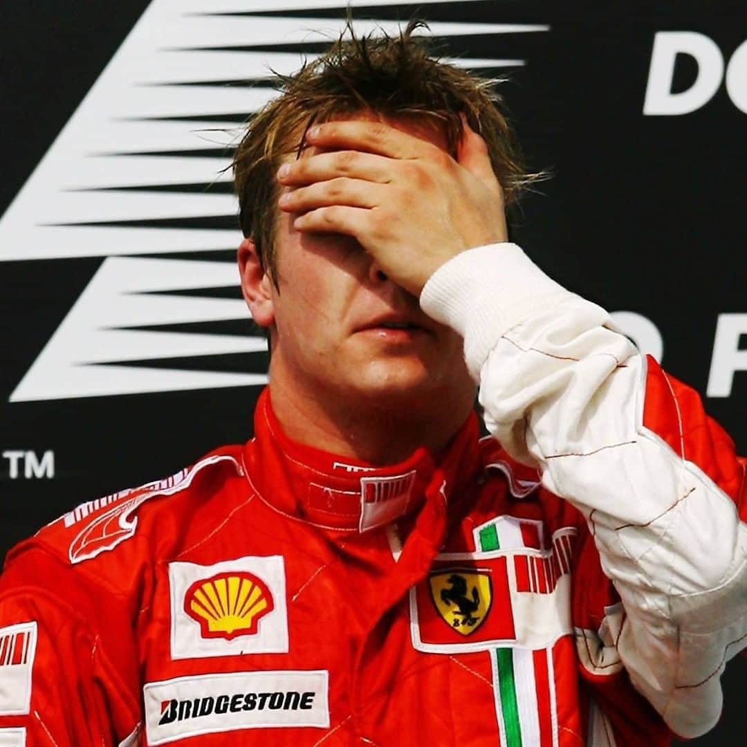 のインスタグラム：「A day Kimi will never, ever forget! 🏆  On this day in 2007, he was crowned champion of the world at Interlagos. His victory meant he beat Lewis Hamilton by just one point 😲  #F1 #Formula1 #Motorsports @kimimatiasraikkonen @scuderiaferrari #BrazilGP #OnThisDay」