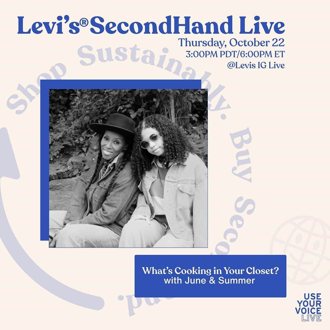 Levi’sさんのインスタグラム写真 - (Levi’sInstagram)「SecondHand Live with @juneambrose and @summerhopechamblin. Tune in tomorrow, October 22nd, at 3 PM PDT / 6 PM ET for a special episode of "What's Cooking In Your Closet?" with June, Summer and some very special guests on @Levis IG Live! #LevisSecondHand」10月22日 7時26分 - levis