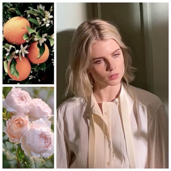 JO BAKERのインスタグラム：「L U C Y • B O Y N T O N 🇬🇧 Soft whispers of tangerine and rose... @chloe #eaudeparfum  #eaudetoilette #lucyboynton #chloegirls  Style @camillebwaddington  Hair @damienboissinothair  Makeup by me #jobakermakeupartist」