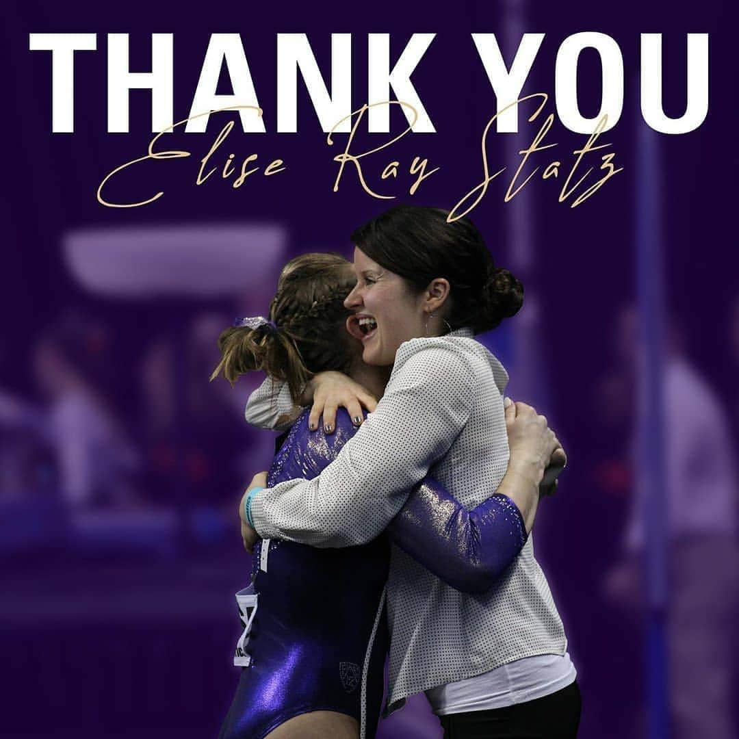 のインスタグラム：「Reposted from @uwgymnastics “It is with a heavy yet grateful heart that I say goodbye to the incredible place that is the University of Washington. The nine years I’ve coached at Washington have been nothing short of formative, inspiring, and remarkable.”  Thank you to @coacheliseray for an unbelievable nine years! We can never thank you enough and look forward to your next incredible journey.」