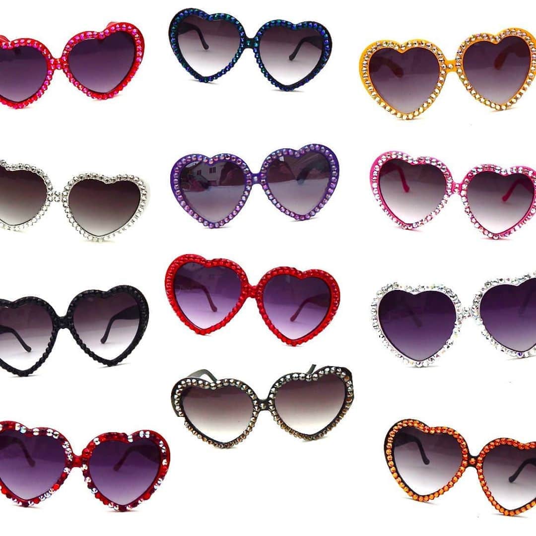 のインスタグラム：「LOLITA COLLECTION❤🧡💛💚💙💜💗🖤🤎🤍 #MADEBYME @GASOLINEGLAMOUR #GASOLINEGLAMOUR  #ART #FASHION #STYLE  #OOAK #EDITORIAL #JEWELRY  #EYEWEAR  #EMPIRE #IDONTQUIT #BURYYOURDOUBTS #OFTENIMITATEDNEVERDUPLICATED #WOMAN #FIGHTER #TRUEGRIT  #TRYME  #THEONLYLAWISSURVIVAL #PLAYFORBLOOD #DONTTAKEANYSHIT  #LOVERULES #THEONEYOUFEED  #POWER #itsnotbraggingifyoucanbackitup  #LOLITA  #hearts #SUNGLASSES  #glasses  #SHADES @swarovski  #SWAROVSKI」