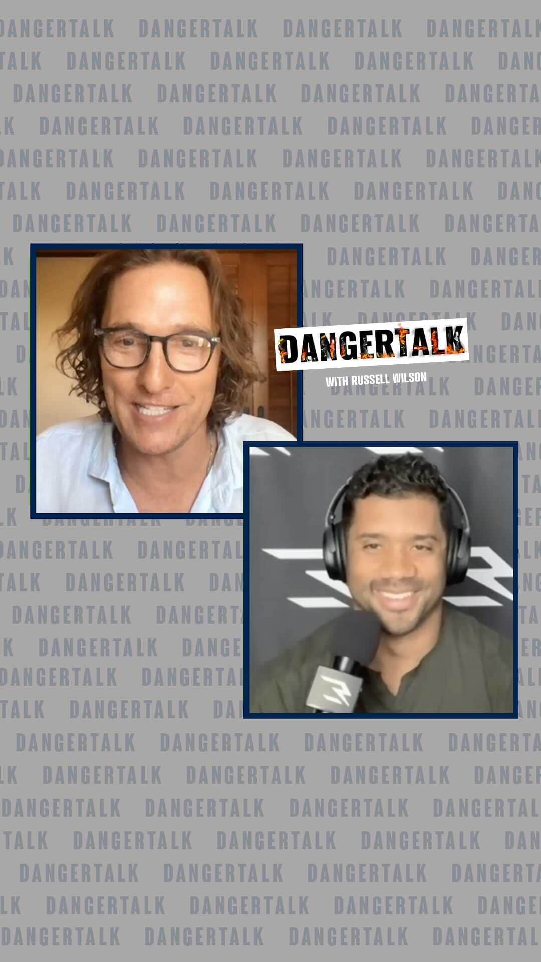 ラッセル・ウィルソンのインスタグラム：「@Dangertalk featuring @officiallymcconaughey Episode is officially out! Give it a listen and check out Matthew’s new book #Greenlightsbook. Link in bio. #DangerTalk is presented by @DraftKings」