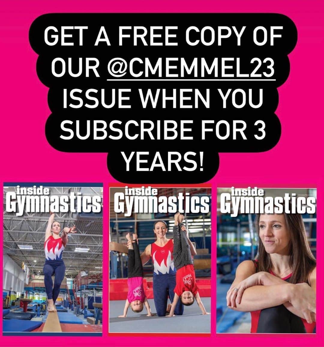 のインスタグラム：「Get a free copy of our Chellsie Memmel issue when you subscribe to Inside Gymnastics magazine for 3 Years! Link in bio or www.ShopInsideNation.com!  #inspiration #gymnastics #chellsiememmel #gymnasticsshoutouts」