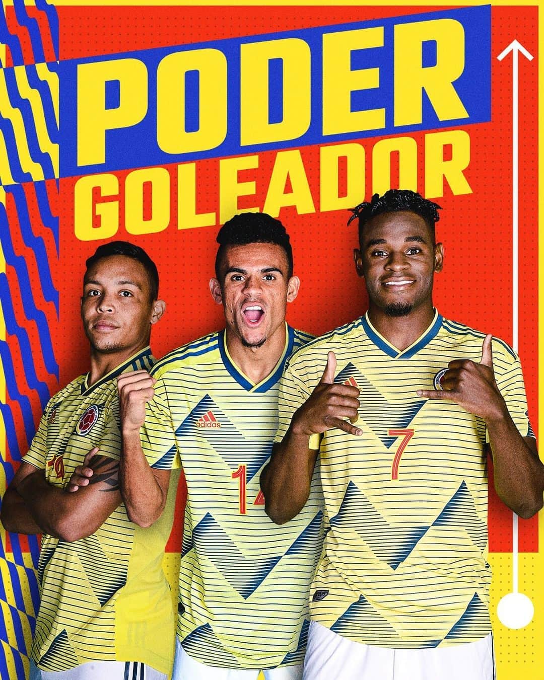 サッカー コロンビア代表チームのインスタグラム：「¡Poder Goleador 🔥⚽!  @luisdiaz19_ , @duvanzapata91 y @luisfmuriel9 anotaron con sus equipos en la primera jornada de la fase de grupos de la UEFA Champions League, siendo la primera vez en la historia del torneo que 3 jugadores de nuestro país marcan en un mismo día 👏  #VamosColombia 🇨🇴」