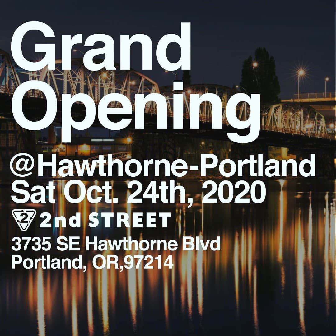 2nd STREET USAさんのインスタグラム写真 - (2nd STREET USAInstagram)「Hawthorne-Portland 🌉💡ˎˊ˗  We're very excited to announce the grand opening of 2nd STREET in Oregon!  The store opening date is Saturday, October 24th 2020.  2nd STREET Hawthorne-Portland is located on the South East Hawthorne Blvd, a walkable block known for thrift shopping, cafes, bookstores, and lots of activities to do in the day and night.  Featured items will be from many of our other 2nd STREET stores. If you're in the area, we can't wait to see you at the grand opening. We'll also have many of the store items available online. Stay tuned for more details!  Address: 3735 SE Hawthorne Blvd Portland, OR 97214 Hours: 11am to 7pm, Daily ㅤㅤㅤㅤㅤㅤ ㅤㅤㅤ ————————————————————————  ㅤㅤㅤ #2ndstreet #secondhandfashion  #sellyourclothes #portland  #2ndstreetusa #2ndstreetvintage  #photography #subscribersonly  #pasadena #melrose #costamesa  #newyork #buyandsell #noho #shermanoaks #torrance  #losangeles #oregon  #sustainablefashion #sustainability  #secondhandfirst #grandopening」10月22日 11時27分 - 2ndstreetusa