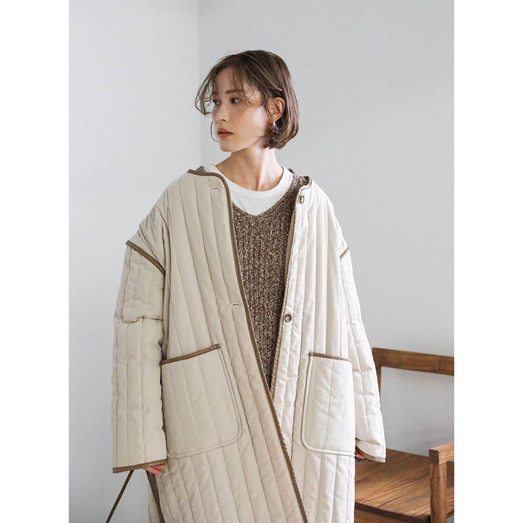 moca さんのインスタグラム写真 - (moca Instagram)「. No.10008781 QUILTING PIPING LONG COAT ¥8,100+tax mocha / ivory / black」10月22日 11時59分 - selectmoca