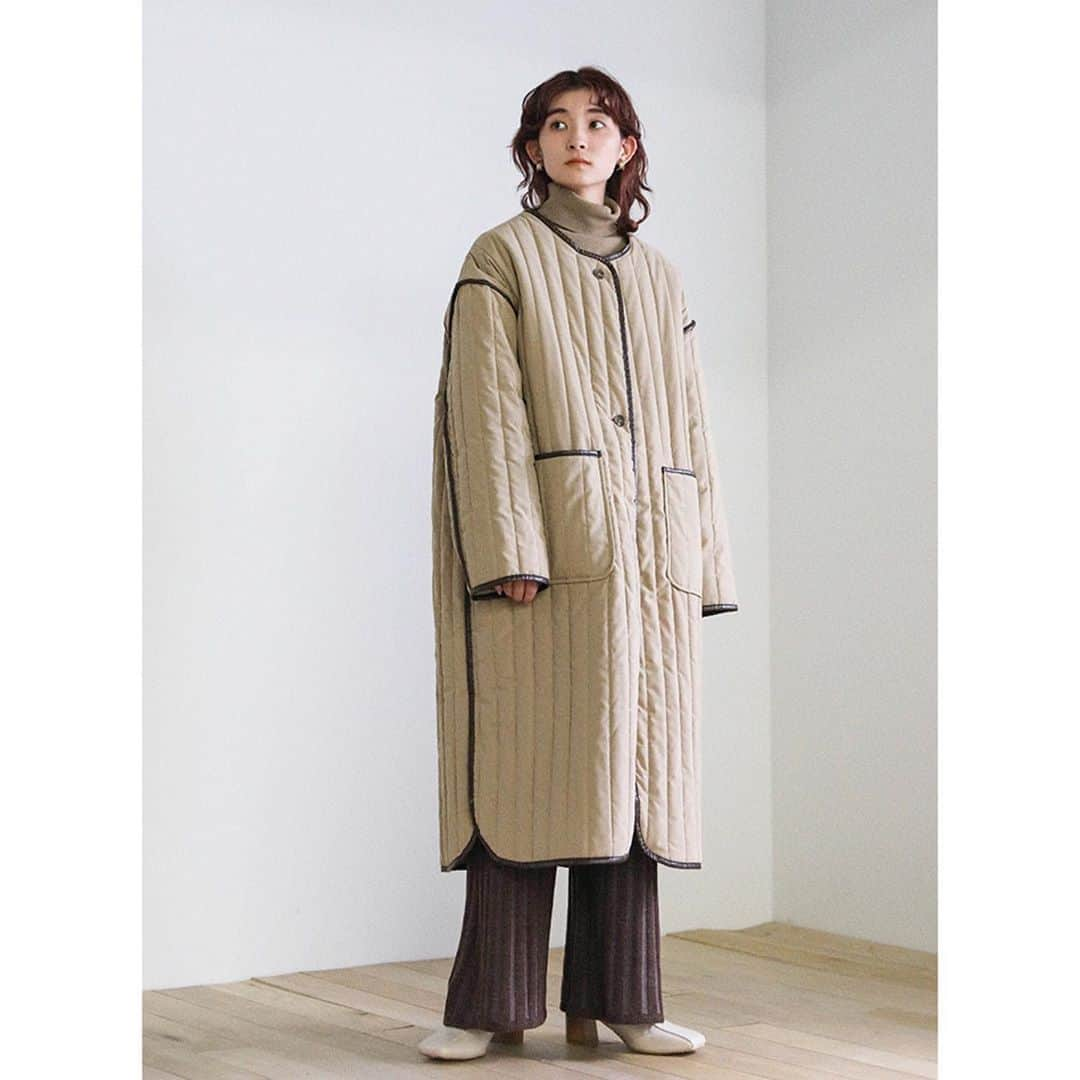 moca さんのインスタグラム写真 - (moca Instagram)「. No.10008781 QUILTING PIPING LONG COAT ¥8,100+tax mocha / ivory / black」10月22日 11時59分 - selectmoca