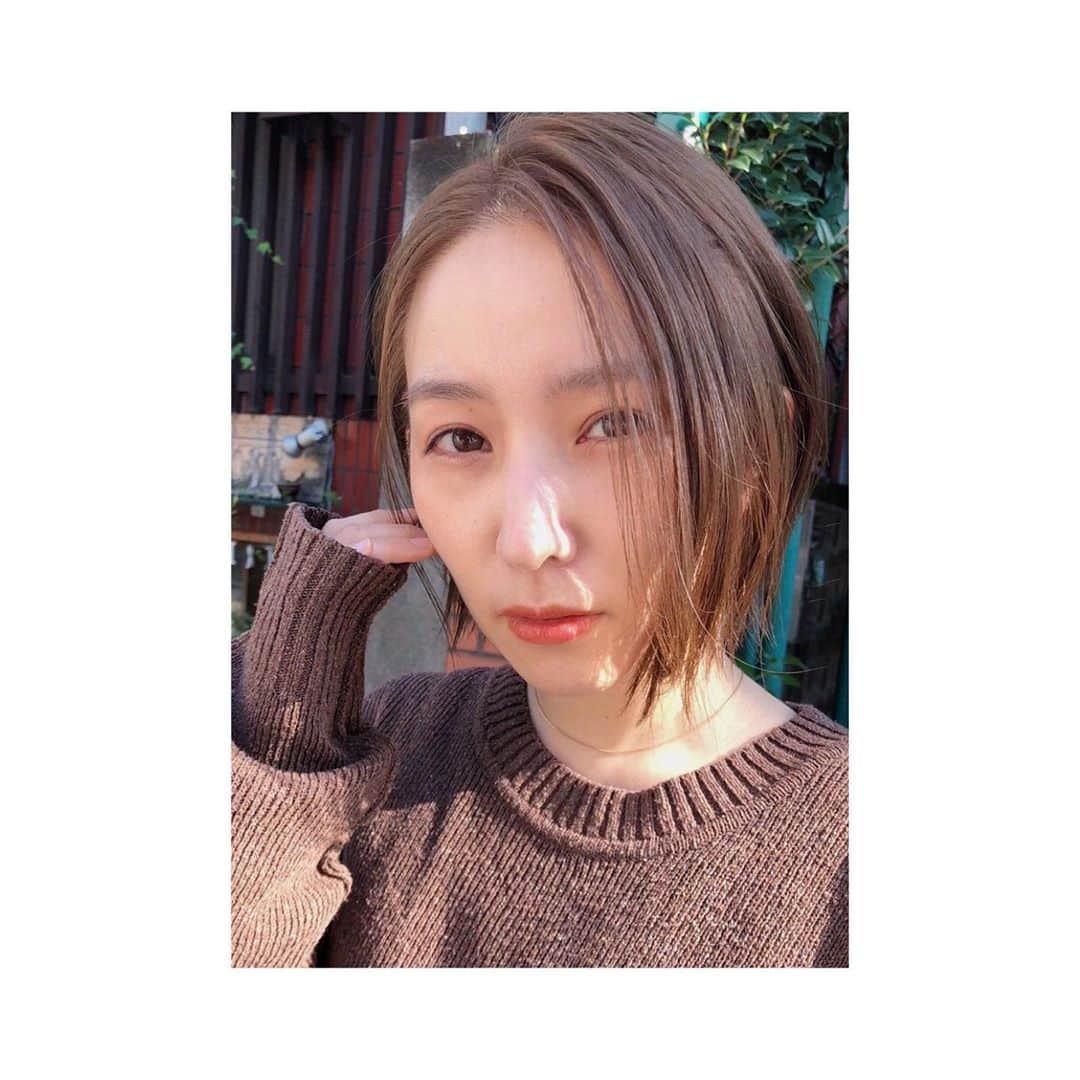 のインスタグラム：「... 髪の毛を染めました🍁 役のためではなく、私のために😌 自分を労わることと同じくらい、 好きなことややりたいことはやるべきだ🌱 透け感を出したいという願いを見事に叶えて、 最高の髪色にしてくれたオッパ @tak_ras 🙏❣️ ' しあわせな気持ち😌🌸」