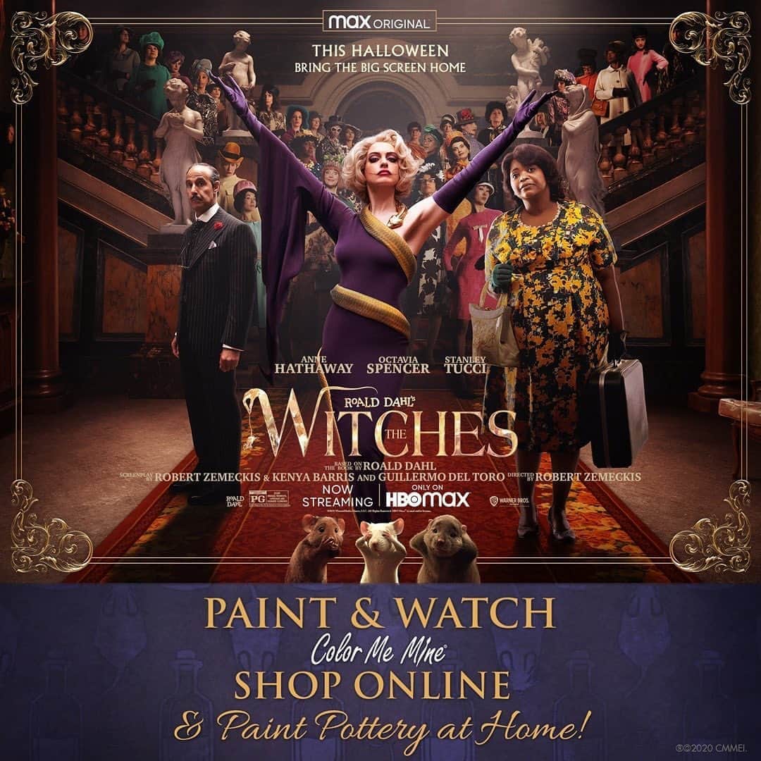 Warner Bros. Picturesさんのインスタグラム写真 - (Warner Bros. PicturesInstagram)「Regram @colormemine : Round up your witches and let's PAINT & WATCH #TheWitchesMovie streaming on @HBOMAX now! Find your local #ColorMeMine #PotteryPainting studio at https://www.colormemine.com/locations/  #proudpartner」10月23日 3時25分 - wbpictures