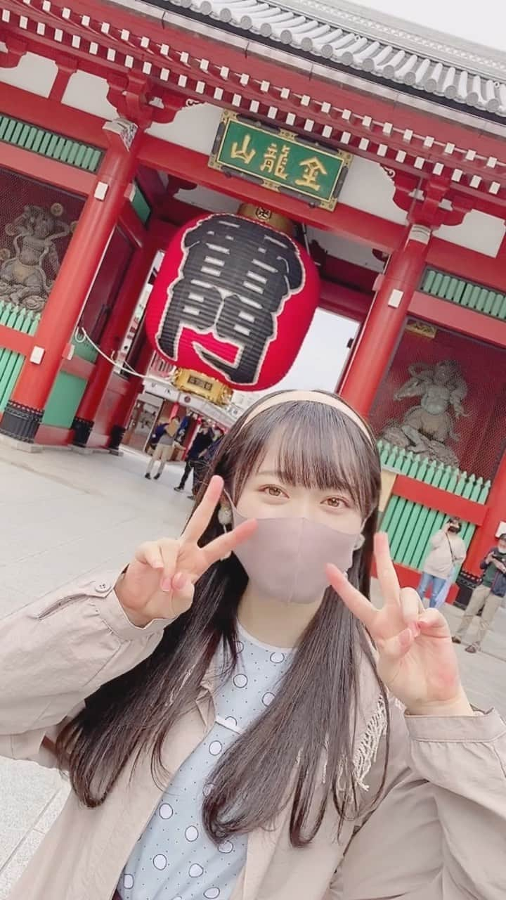 西川怜のインスタグラム：「浅草デート⛩✨ (人通りの少ないところだけはマスクを外して撮影しました！)」