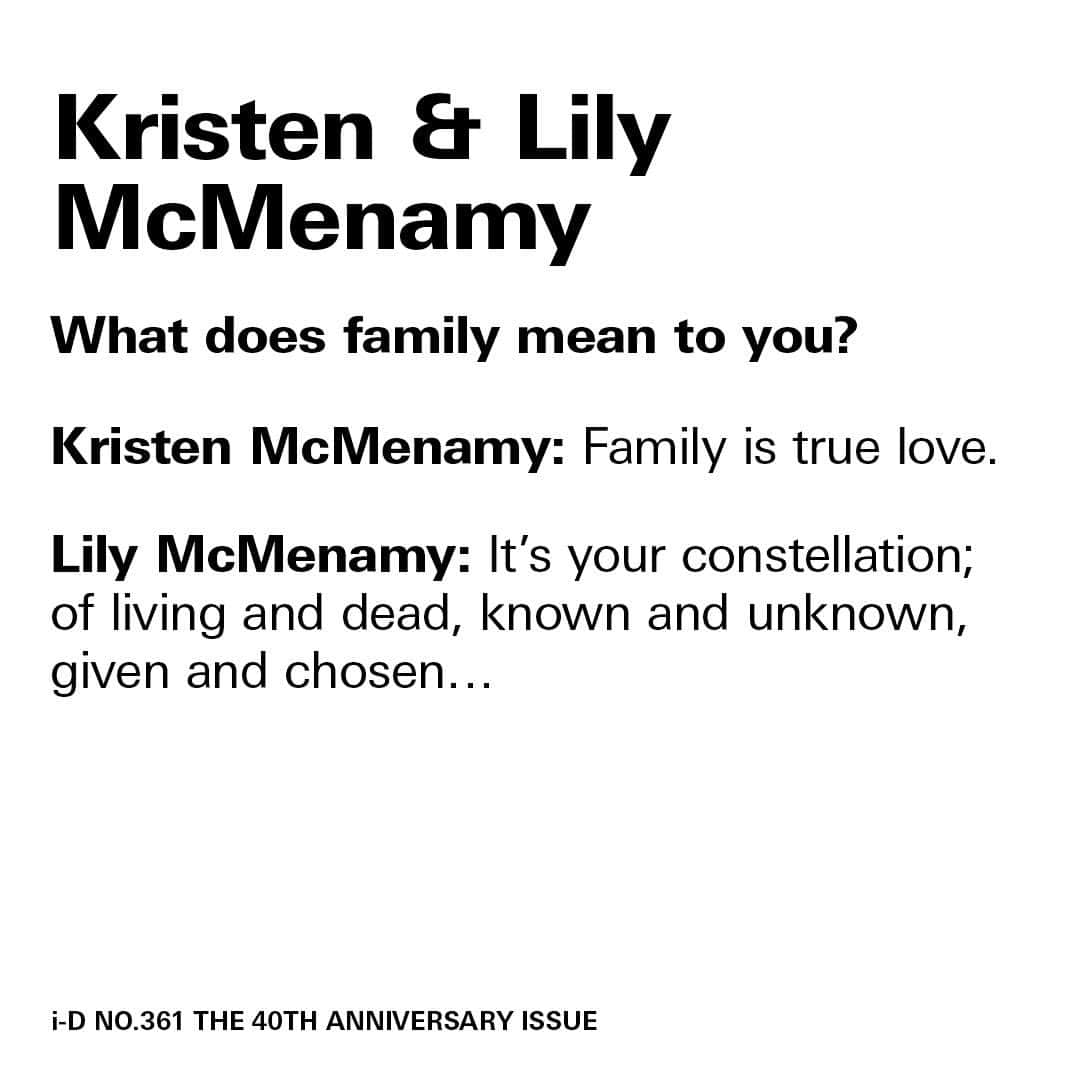 i-Dさんのインスタグラム写真 - (i-DInstagram)「In the next cover story for i-D’s 40th Anniversary Issue, mother-and-daughter supermodel duo #KristenMcMenamy and @lilymcmenamy reminisce on their joint i-D legacy, discuss the meaning of family, and reveal their hopes for the next 40 years.⁣ ⁣⁣ #Legacy⁣⁣」10月22日 19時19分 - i_d