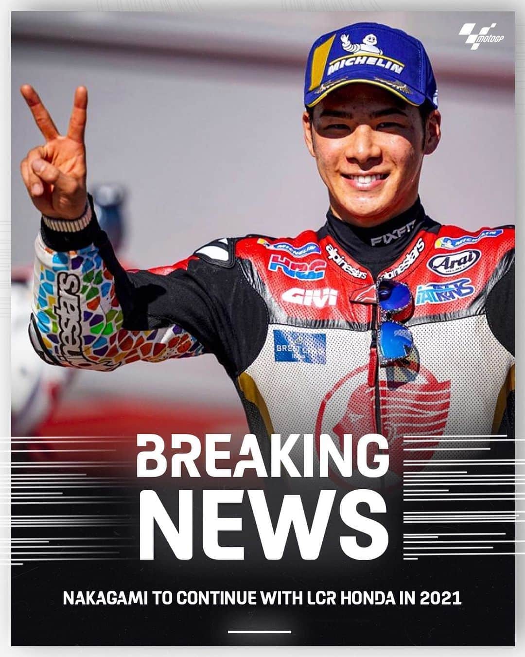 MotoGPさんのインスタグラム写真 - (MotoGPInstagram)「OFFICIAL: @takanakagami to continue with @lcr.team in 2021! 🤝 The Japanese rider rewarded for outstanding season with multi-year deal! 😎 #MotoGP #TN30」10月22日 19時52分 - motogp