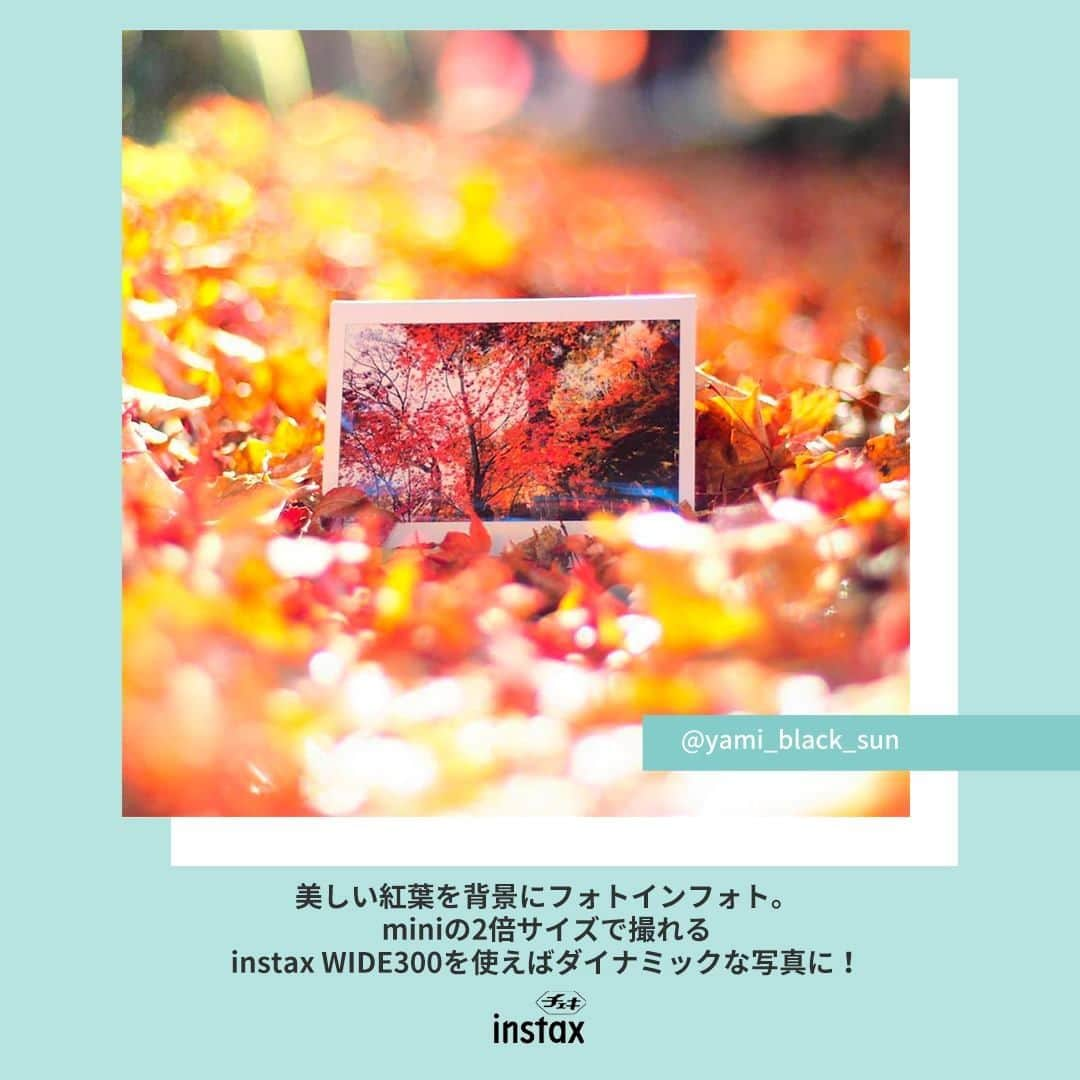 Fujifilm instaxさんのインスタグラム写真 - (Fujifilm instaxInstagram)「﻿ ﻿ 【チェキ×Autumn】﻿ 紅葉をうまく活用した撮影方法をご紹介します🍁﻿ 過ごしやすい季節になってきたので、チェキを持って紅葉狩りに行ってみてはいかがでしょうか？﻿ ﻿ ﻿ Special Thanks📷﻿ @siphey__﻿ @kurumi1858 ﻿ @yami_black_sun ﻿ ﻿ ----------------﻿ チェキで撮影した写真を #チェキ または #instaxlife を付けて投稿してください📷✨﻿ ﻿ 素敵な写真は、本アカウントにてご紹介をさせて頂きます！﻿ あなたの#チェキ活用術 も募集中です🌟﻿ ----------------﻿ ﻿ #チェキ #instaxlife #instax #instaxcamera #instaxmini #instaxSQUARE #instaxWIDE #cheki #FUJIFILM #富士フイルム  #チェキのある生活  #マイチェキ #紅葉﻿ ﻿ ﻿ ﻿ ﻿ ﻿」10月22日 20時00分 - cheki_instax