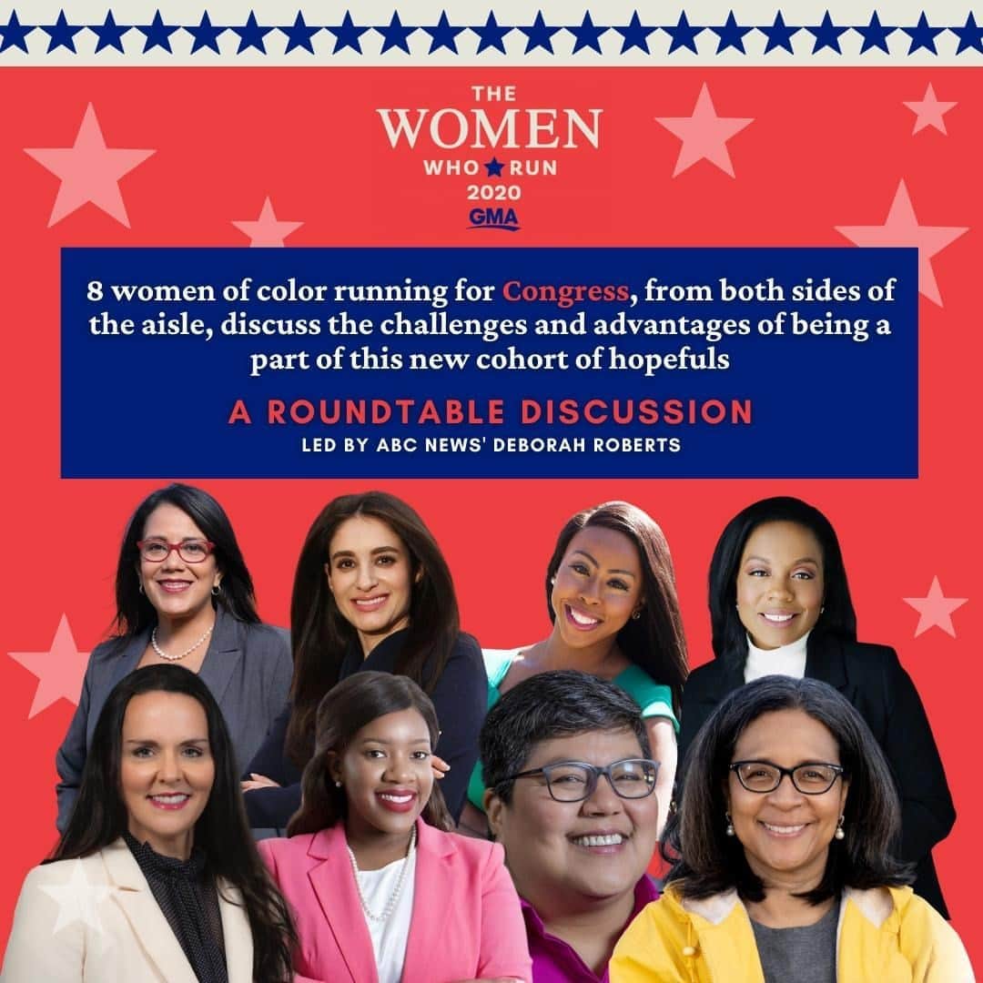 ABC Newsさんのインスタグラム写真 - (ABC NewsInstagram)「Women of color are running for Congress in record numbers and @debrobertsabc sat down with 8 of them - from both sides of the aisle - to discuss the challenges and advantages of being a part of this new cohort of hopefuls. See the full roundtable discussion and candid conversation at link in bio. #Congress #2020 #politics #TheWomenWhoRun」10月22日 20時01分 - abcnews