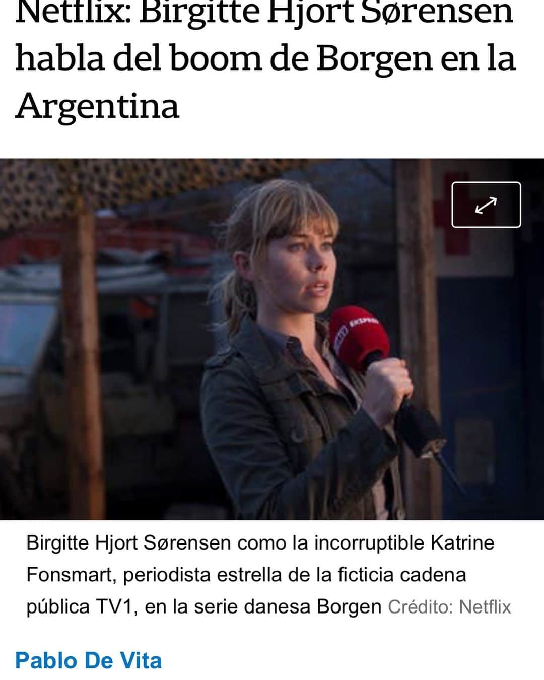 ビアギッテ・ヨート・スレンセンのインスタグラム：「Hola Argentina! ¡Muchas gracias por tan lindas palabras y gracias por abrazar a Borgen! No puedo esperar a que todos vean la temporada 4 en 2022. Con mucho cariño. Birgitte」