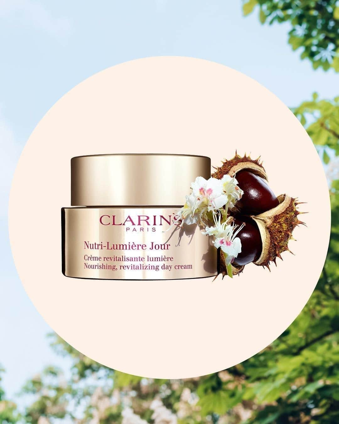 Clarins Middle Eastさんのインスタグラム写真 - (Clarins Middle EastInstagram)「كأحد المكونات الأساسية في منتجات مجموعة نيوتري لوميير من كلارنس ، نستخدم جزأين فعالين من كستناء الحصان 🌰🌸- مستخلص الأزهار العضوية وجزيء الفاكهة النشط - لإحياء البشرة وتوفير التغذية والإشراق أيضاً.⁣ ⁣  هذا المكوّن الرائع يسمح لكريمات نيوتري لوميير بالقيام بتغذية وإعادة الحياة للبشرة الناضجة في أي عمر!💗⁣ ⁣ اكتشفي هذه المجموعة المذهلة على متجرنا الالكتروني: https://ae.clarins.com/⁣ ⁣ As one of the primary ingredients in our Nutri-Lumière products, we use two potent parts of the horse chestnut🌰🌸 - organic flower extract and the active fruit molecule escin - to revive skin and provide nourishment and luminosity. This helps Nutri-Lumière nourish and restore vitality to mature skin!⁣💗⁣ ⁣ ⁣Discover the whole amazing collection on our e-store: https://ae.clarins.com/⁣ ⁣ Clarins# ⁣ Skincare# ⁣ NutriLumiere# ⁣ ⁣ ⁣ ⁣⁣」10月22日 21時35分 - clarinsmiddleeast