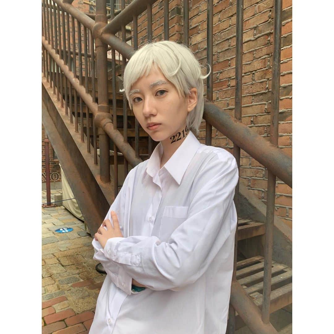 藤田日和のインスタグラム：「ノーマンです！アウト！ #約束のネバーランドコスプレ」