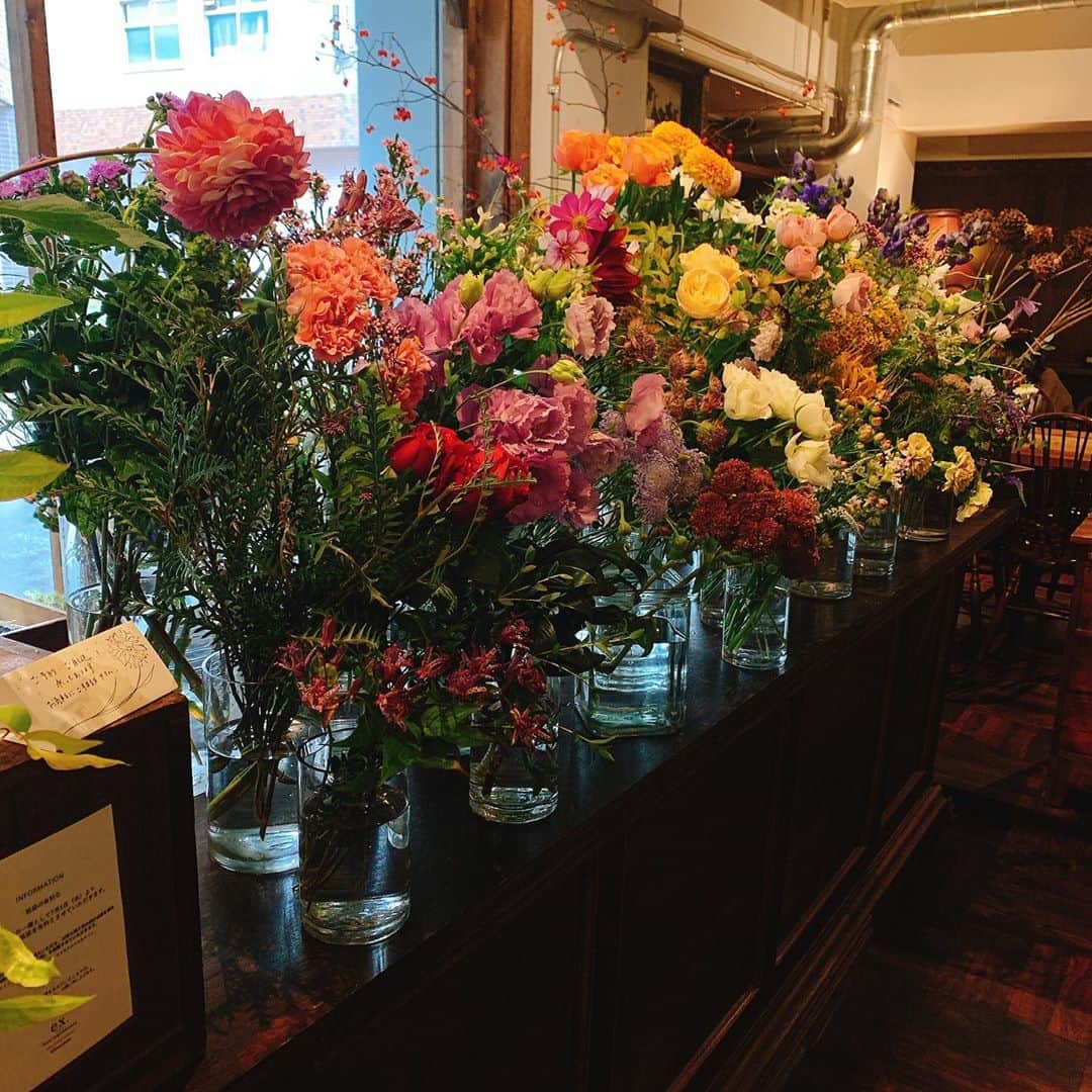 永瀬かおるさんのインスタグラム写真 - (永瀬かおるInstagram)「お花屋さんでチョイスしたお花たち。 季節にあってて、可愛らしい🌼  喫茶店にいながら、お花が買える。 どれを買おうか考えながらココア飲めるの最高😂  #お花のある暮らし #flowers #癒し」10月22日 22時40分 - nagase_kaoru