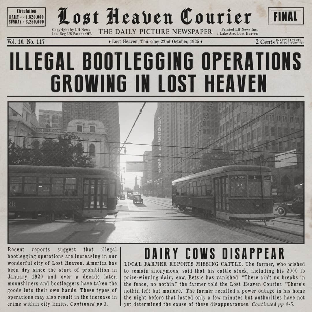 2Kさんのインスタグラム写真 - (2KInstagram)「What lies within the shadows of Lost Heaven? If you see something newsworthy, report it to the Lost Heaven Courier. Bootlegging on the rise in our beautiful city plus more hard-hitting reports for only $0.02 an issue!」10月23日 0時00分 - 2k