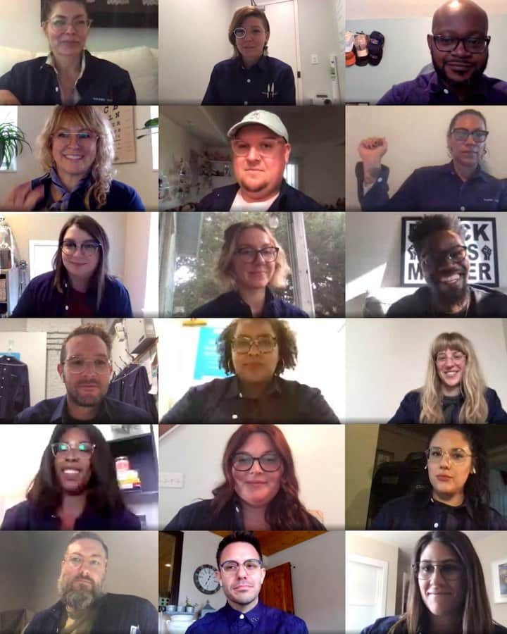 Warby Parkerのインスタグラム：「Our annual Store Leader Summit looked a little different this year 🤓 ➡️ 🖥 Swipe 👉 to see some friendly faces (representing 100+ retail locations)! 👋 #teamwarby」