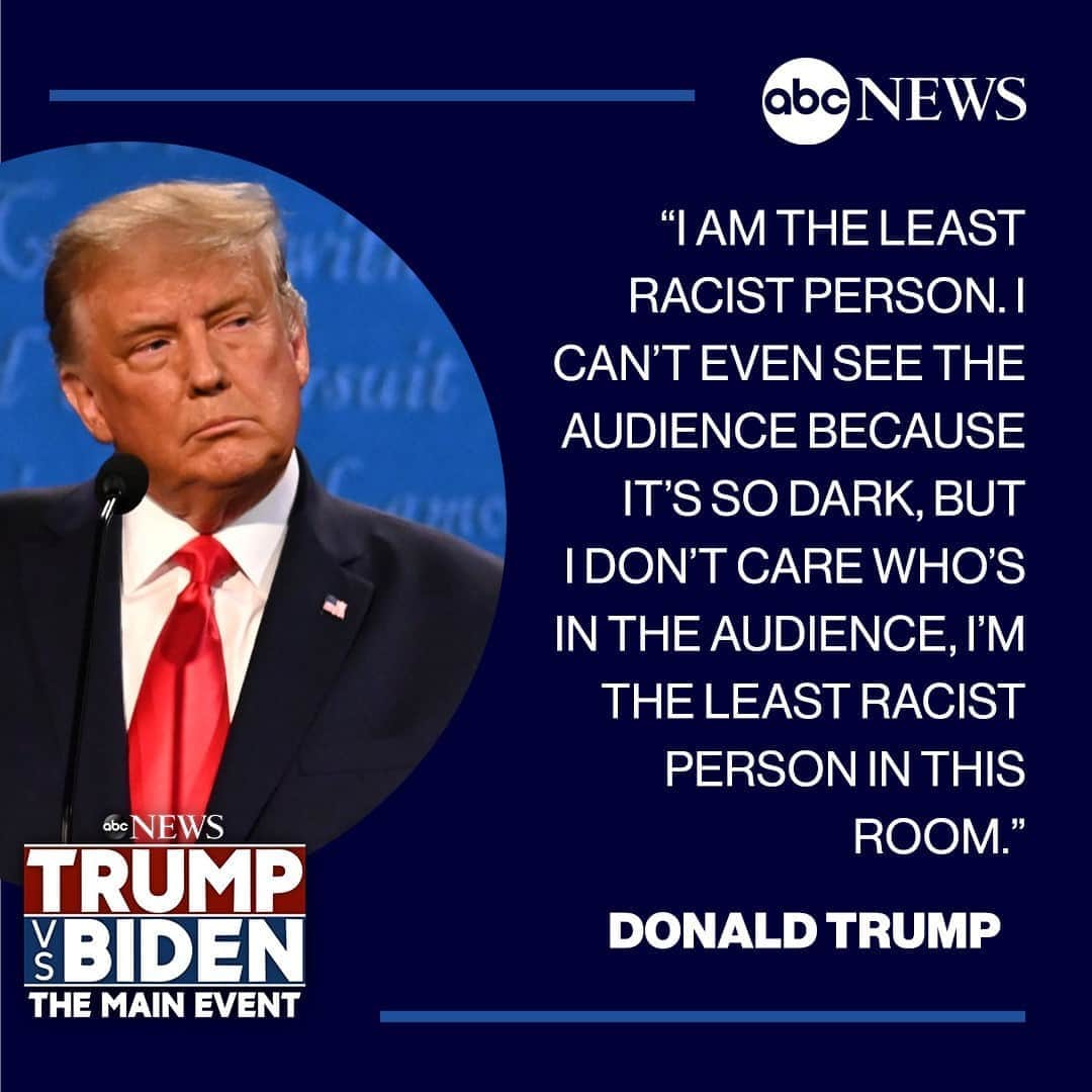 ABC Newsさんのインスタグラム写真 - (ABC NewsInstagram)「"I'm the least racist person in this room," Pres. Trump says.⁠ "Abraham Lincoln here is one of the most racist presidents we've had in modern history," Joe Biden sarcastically responds.  SEE FULL COVERAGE OF THE FINAL PRESIDENTIAL DEBATE AT LINK IN BIO. #politics #debate #2020debate #2020debates」10月23日 11時31分 - abcnews