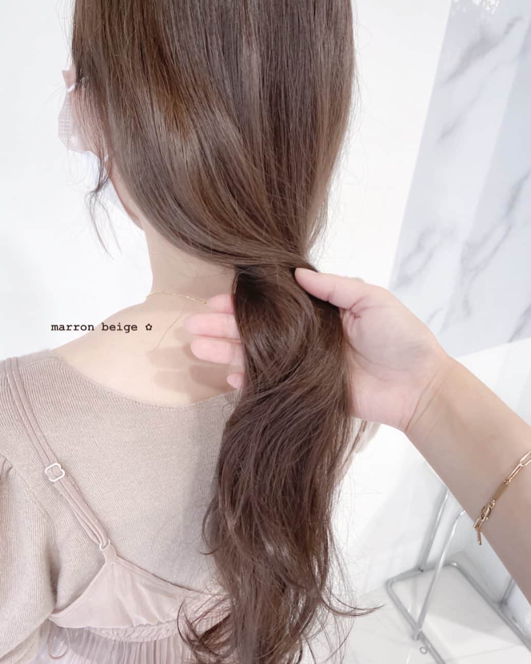 佃加菜のインスタグラム：「marron beige✿ ブリーチをしない柔らかいマロンベージュ🤍 働いている方🤍 傷ませず清潔感が欲しい方🤍 マロンベージュは色素の薄い柔らかい雰囲気に変えてくれます♡」