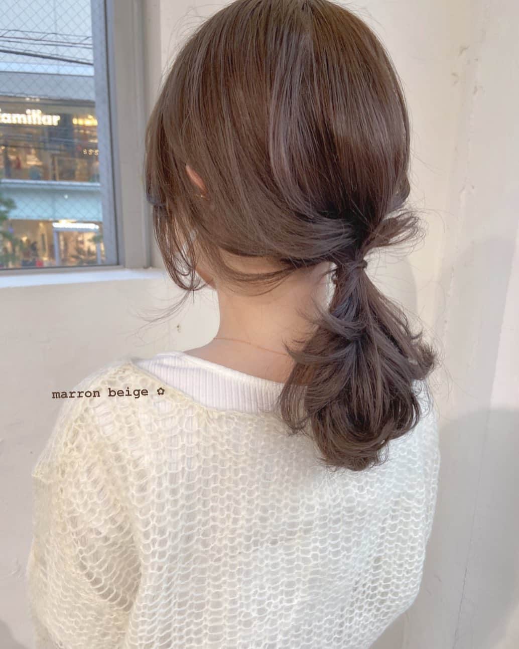 佃加菜のインスタグラム：「marron beige ✿ 色素の薄い柔らかいbeigeは 淡いお洋服に合って可愛い♡ 赤みと黄色味を取った柔らかいbeige♡」