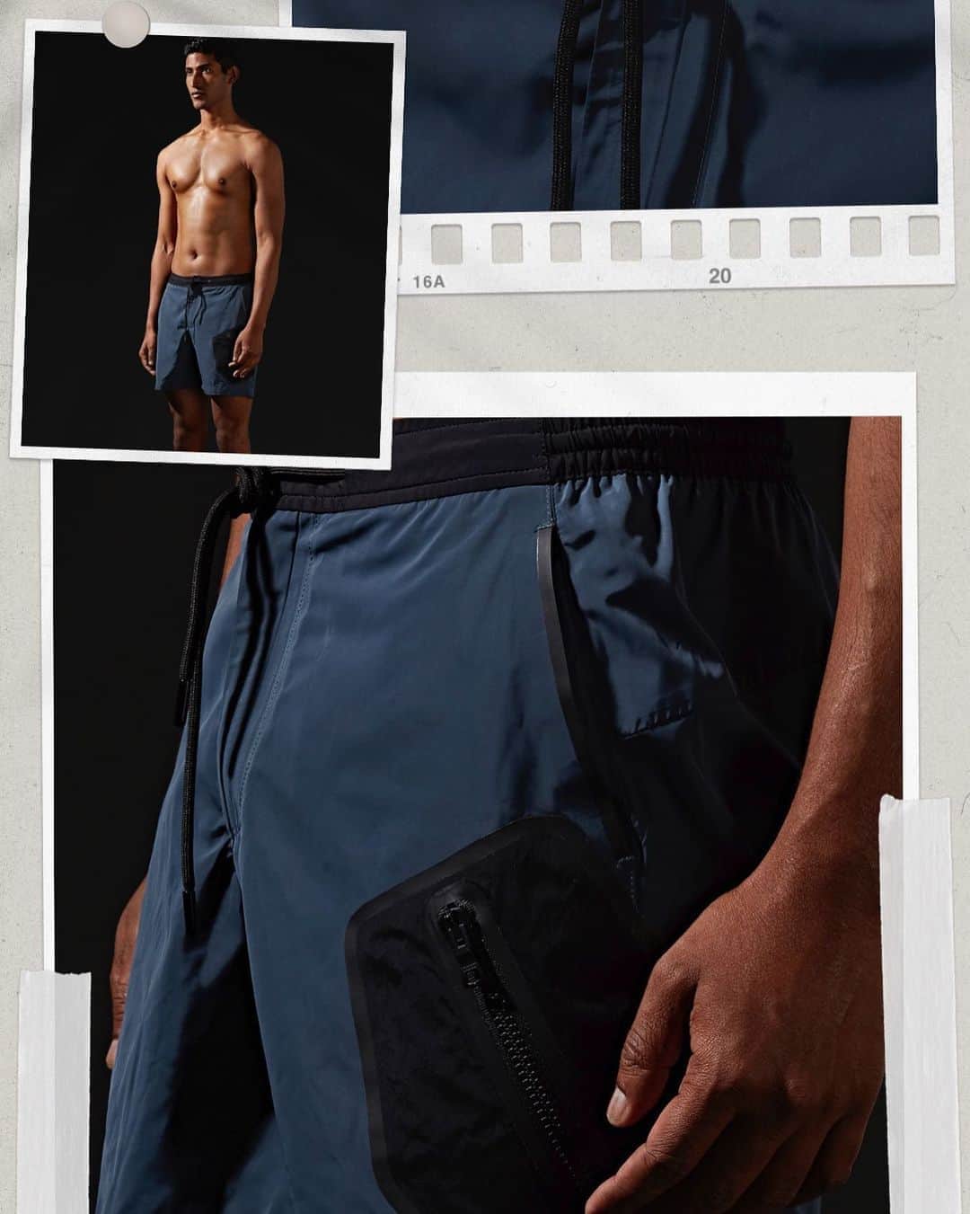 オールバーブラウンのインスタグラム：「Tap to shop our new Bulldog Technical Drawstring swim shorts from our #Shark collection. This style employs the same fit as our classic mid-length Bulldog swim shorts but with sportier details; a half-elasticated waistband & tubular drawcord with an angled contrast patch pocket - providing the perfect swim short for active holidays.  #DoseOfSun #OBsAroundTheWorld #OrlebarBrown」
