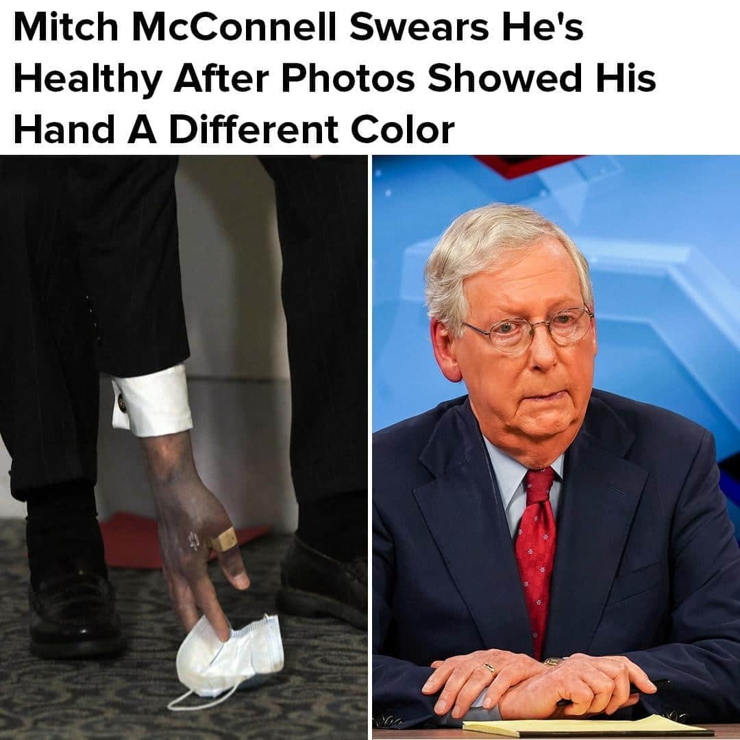 BuzzFeedさんのインスタグラム写真 - (BuzzFeedInstagram)「From @buzzfeednews: "Mitch McConnell, the 78-year-old Senate Majority Leader currently running for reelection, is denying any health issues despite photos showing his hand bandaged and severely discolored." Read the full story in the link in bio 👆」10月23日 6時30分 - buzzfeed