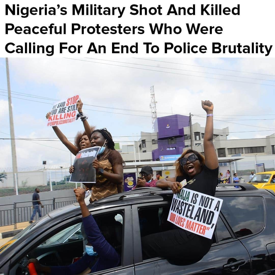BuzzFeedさんのインスタグラム写真 - (BuzzFeedInstagram)「The #EndSARS movement has swept across Nigeria and the world — but the country’s president won’t acknowledge it even after protesters were slaughtered. Read the full story in the link in bio 👆」10月23日 6時00分 - buzzfeed