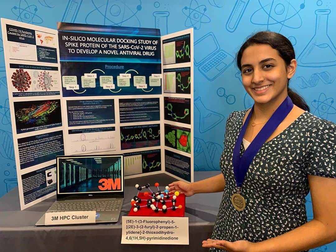 のインスタグラム：「Inspiring and curious young minds like Anika Chebrolu are helping solve world problems. This year's 3M #YoungScientist Challenge winner Anika said the scope of the pandemic and stories about people who were suffering drove her to act. Check out our Stories to learn more about her project breakthrough that could one day help lead to a #covid19 cure. #STEM」