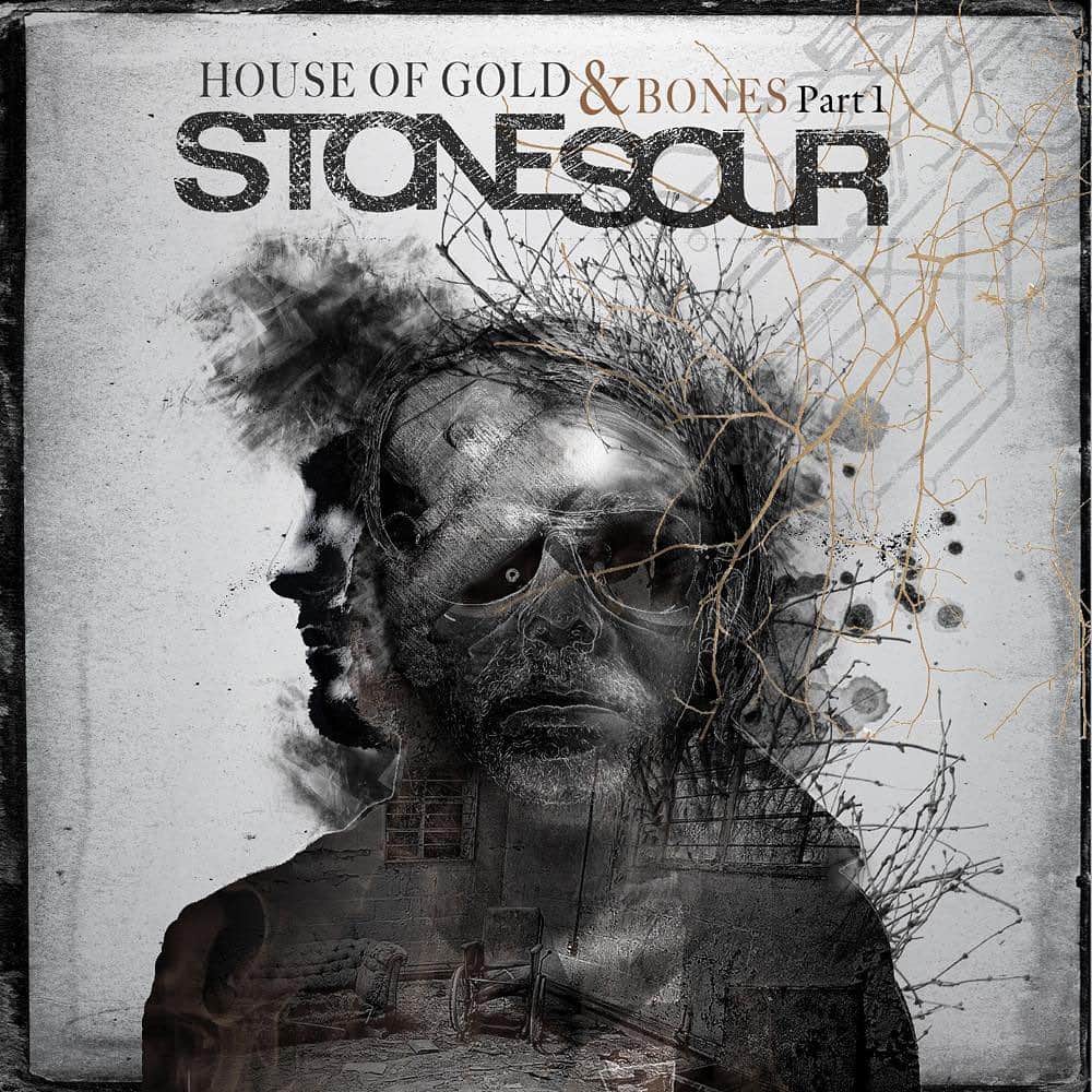 Stone Sourのインスタグラム：「8 years ago today, we released our ‘House of Gold & Bones, Part 1’ record. Get your hands on our limited edition tee, featuring the albums artwork and tracklist now at store.stonesour.com. Link in story.」