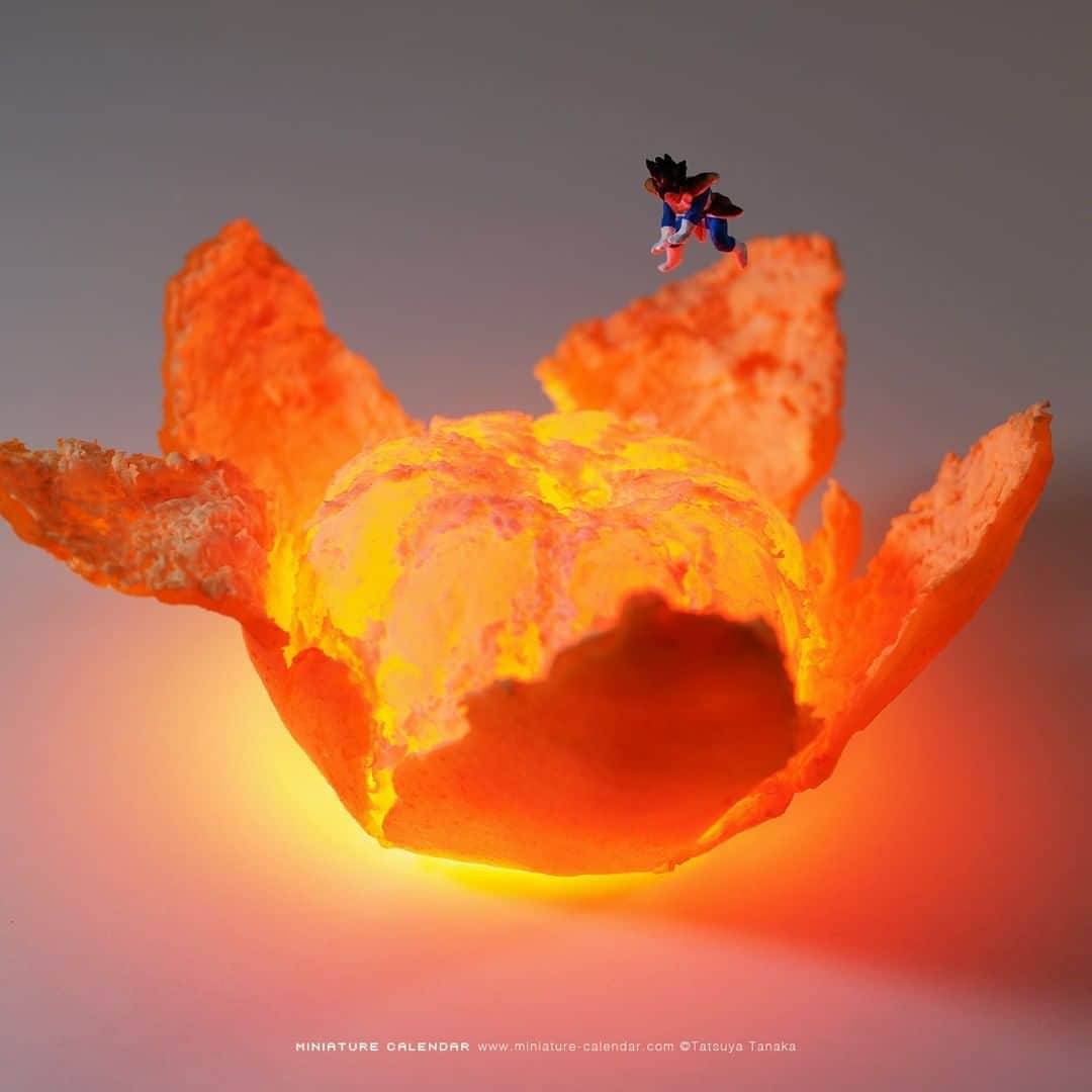 田中達也さんのインスタグラム写真 - (田中達也Instagram)「⠀ “Orange Explosion” 　 ひと皮むけたベジータ 　 #みかん #爆発 #ドラゴンボール #MandarinOrange #Explosion #Dragonball 　 ──────────────────── 《EXHIBITION info》 　 【MINIATURE LIFE展2 in 札幌】 MINIATURE LIFE EXHIBITION2 in Sapporo until: Nov 1, 2020 #MiniatureLife展 #ミニチュアライフ展 　 ℹ️Please look at the Instagram story’s highlight for more information.」10月23日 7時00分 - tanaka_tatsuya