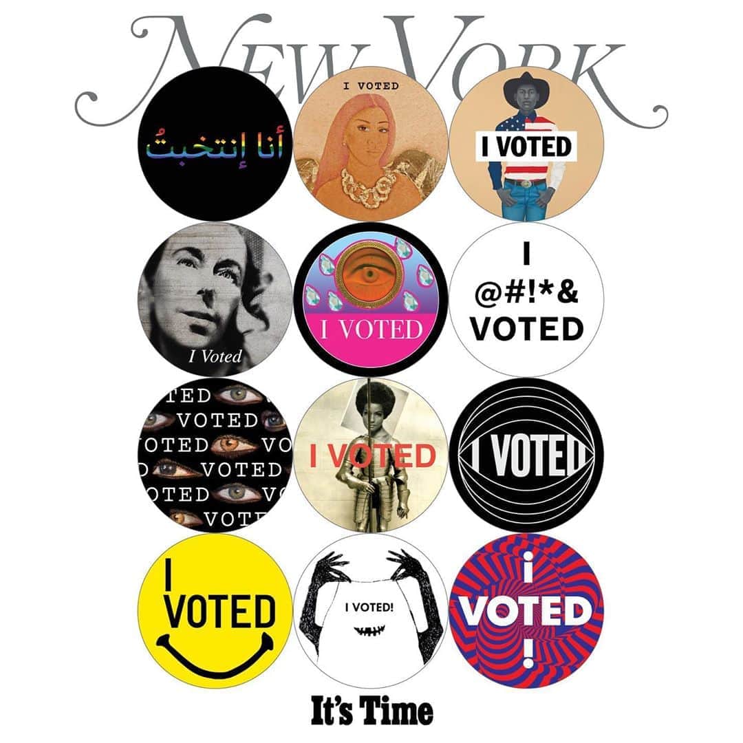 Shepard Faireyさんのインスタグラム写真 - (Shepard FaireyInstagram)「More Americans than ever will vote by mail this year, and millions more will vote early. So in collaboration with @IAmaVoter, @nymag invited me and dozens of other artists to design I VOTED stickers! Check out the full list below. Be sure to grab a copy of the NY Mag issue on October 26th and get out the #VOTE! -Shepard  Artists: @derrickadamsny, @kbernhardt2014, @bisabutler @claireolivergallery, @tawnychatmon, Nancy Chunn, @aaconteh, @dreyfus.art, @obeygiant, @baronvonfancy @zarialynn, @juworkingonprojects, @rico_gatson, David Hammons, @nsrgnts, @debkass, @kaws, @chrisunkim, @yashuared, Barbara Kruger, @adamjk, @seanland81 @glennligon, @yenimao, @championsdesign, @shantell_martin, @wallflowermccoy @evergoldprojects, Julie Mehretu, @theduanemichals, @marilynminter, @toyinojihodutola, @peterpaidnyc @joseparla, @pendleton.adam, @steveespopowers, @dukerileystudio, @rdeborah191, @jamilaelsahili, @hiba_schahbaz, @asherald, @cindysherman, @devanshimoyama @tshopsin, @lauriesimmons, @lornasimpson, @hankwillisthomas, Rirkrit Tiravanija, @samevernon, @zzdesign」10月23日 7時10分 - obeygiant