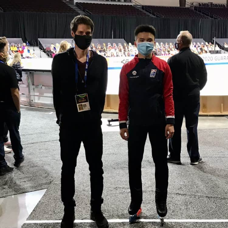 ヴィクトール・ファイファーのインスタグラム：「Skate America 2020, with Joseph. The event is so well organized and it’s a pleasure to be here. Competition starts tomorrow. #skateamerica2020 #usfs #scw」