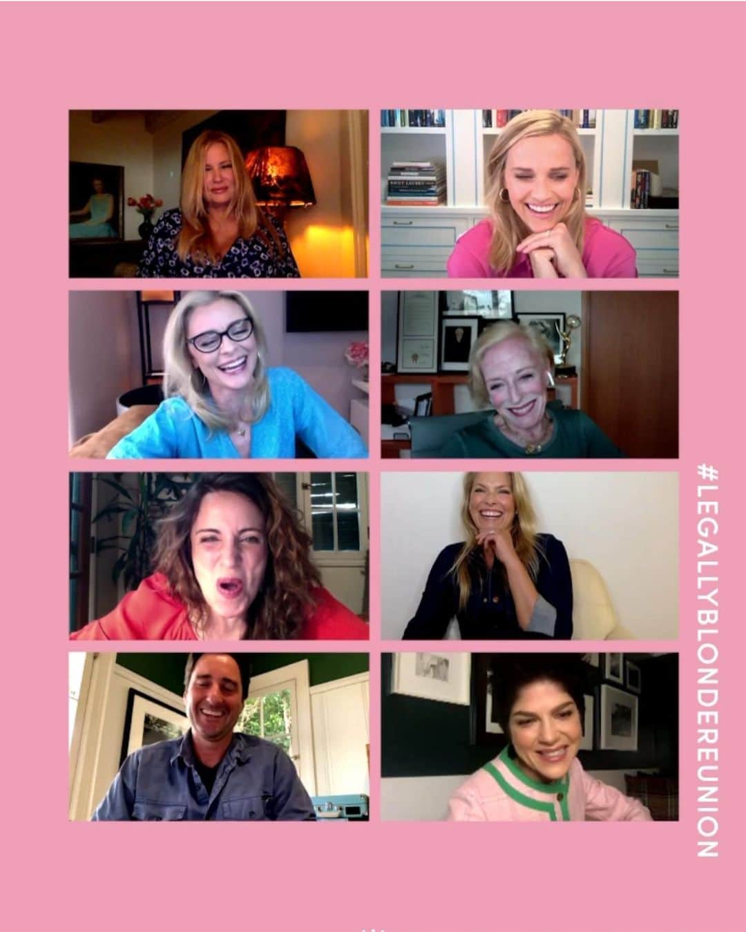のインスタグラム：「It was just like senior year, except for funner!! 💕 Thank you to this  wonderful group of people who came together to reminisce on #LegallyBlonde all these years later. Every time someone mentions how #ElleWoods inspired them, it brings me so much joy. A huge thank you to all who donated to @wckitchen... we are so grateful.💖 (link in bio to watch!)」